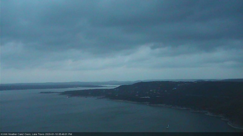 Lake Travis webcam, January 10, 2020 5:45 PM CT