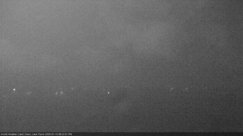 Lake Travis webcam, January 10, 2020 8:25 PM CT