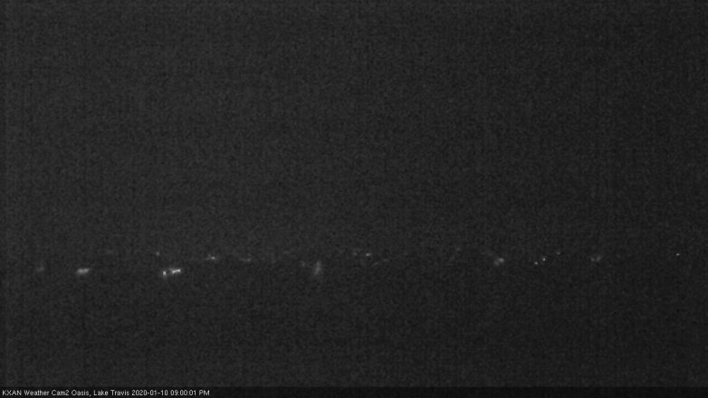 Lake Travis webcam, January 10, 2020 9:00 PM CT