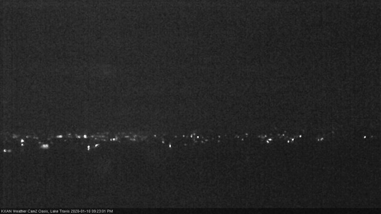 Lake Travis webcam, January 10, 2020 9:25 PM CT