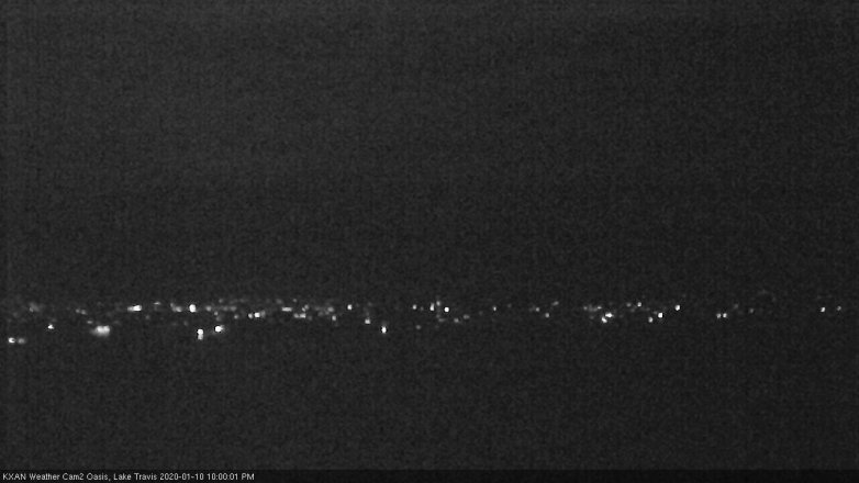 Lake Travis webcam, January 10, 2020 10:00 PM CT