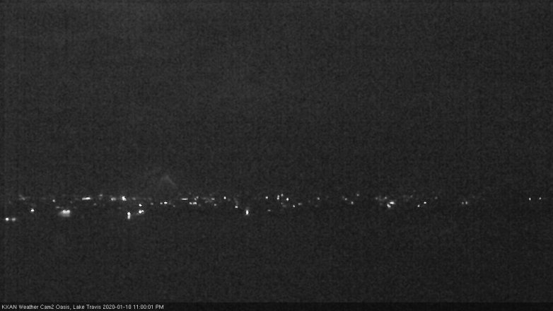 Lake Travis webcam, January 10, 2020 11:00 PM CT