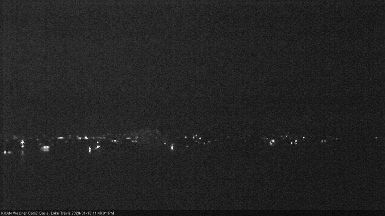 Lake Travis webcam, January 10, 2020 11:45 PM CT