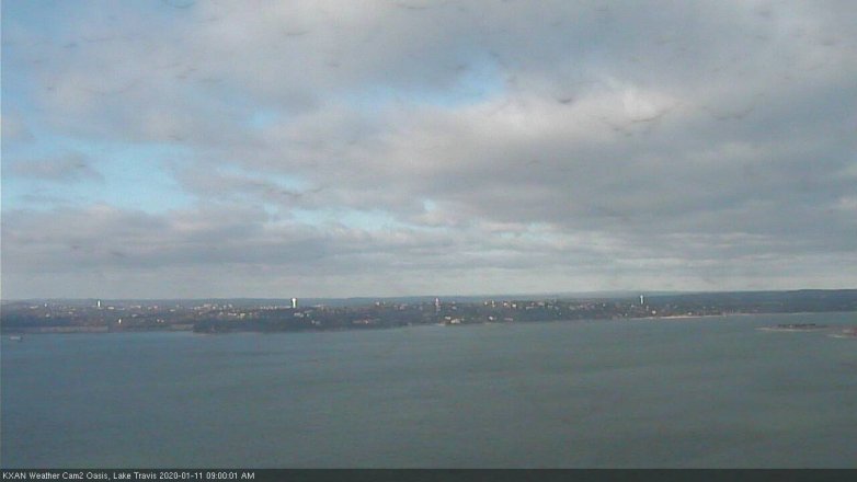 Lake Travis webcam, January 11, 2020 9:00 AM CT