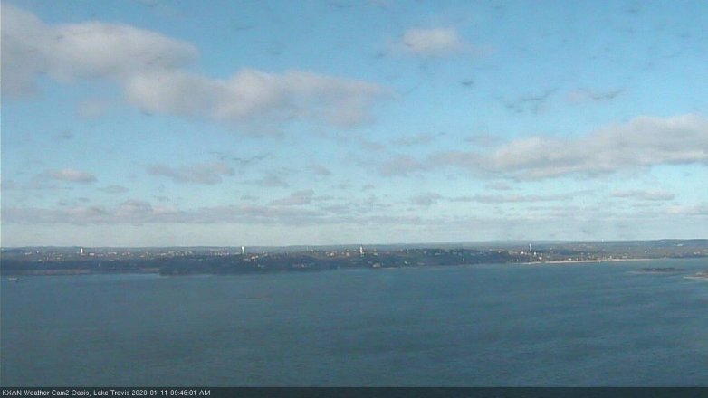 Lake Travis webcam, January 11, 2020 9:45 AM CT