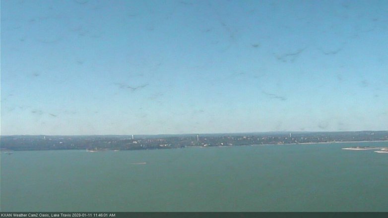 Lake Travis webcam, January 11, 2020 11:45 AM CT