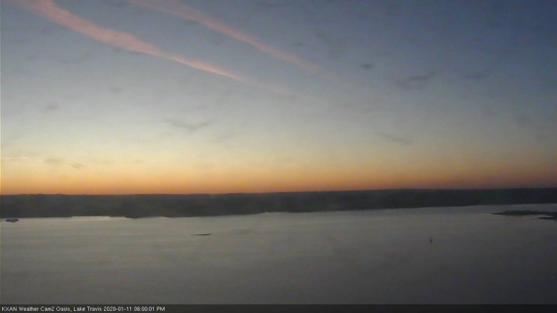 Lake Travis webcam, January 11, 2020 6:00 PM CT