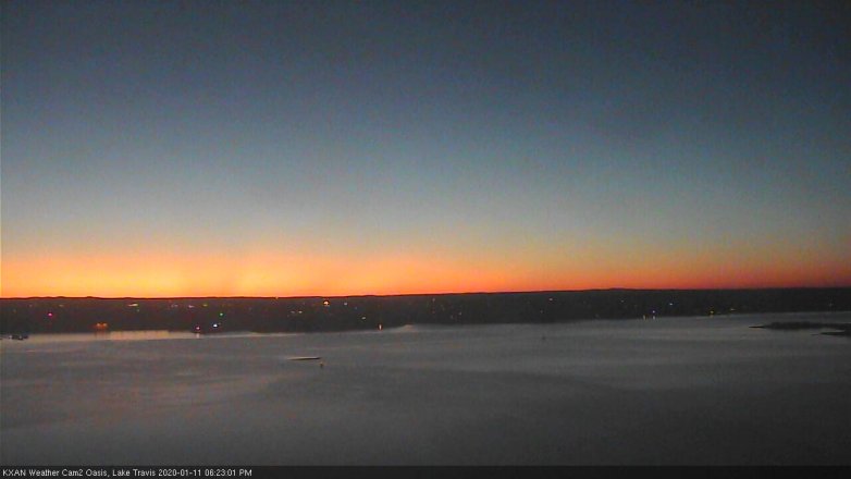 Lake Travis webcam, January 11, 2020 6:25 PM CT