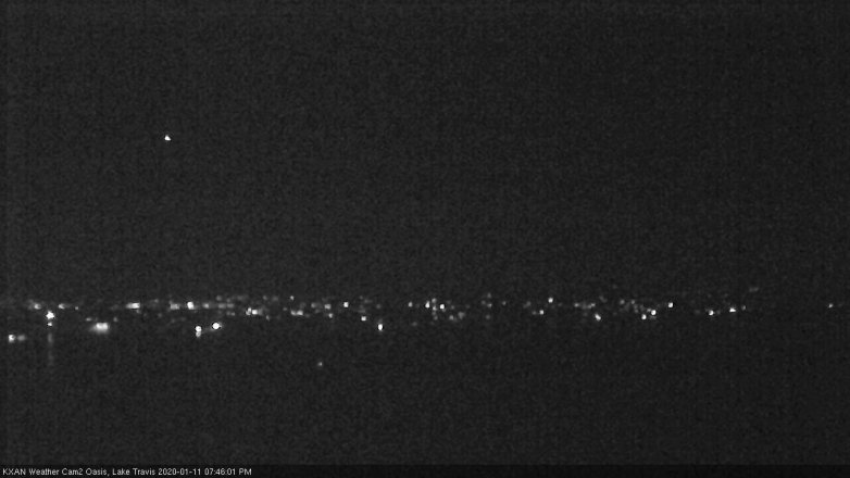 Lake Travis webcam, January 11, 2020 7:45 PM CT