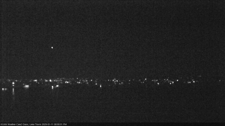 Lake Travis webcam, January 11, 2020 8:00 PM CT