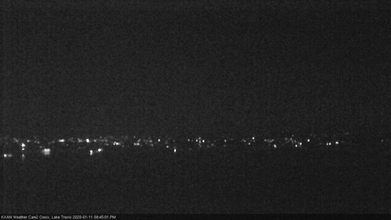 Lake Travis webcam, January 11, 2020 8:45 PM CT