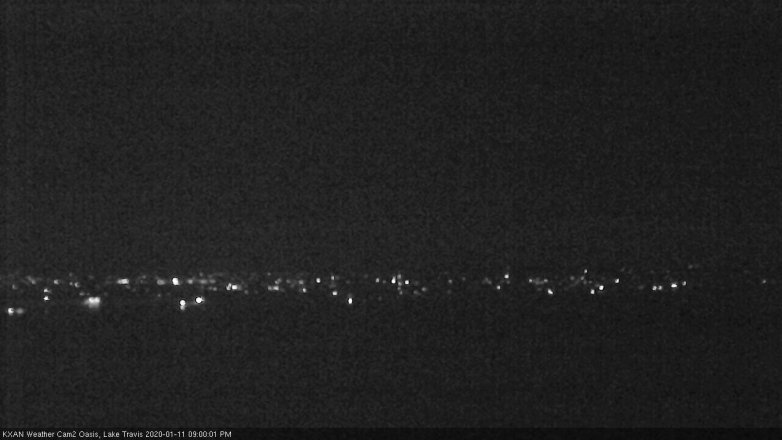 Lake Travis webcam, January 11, 2020 9:00 PM CT