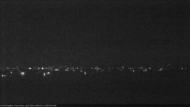 Lake Travis webcam, January 11, 2020 9:25 PM CT