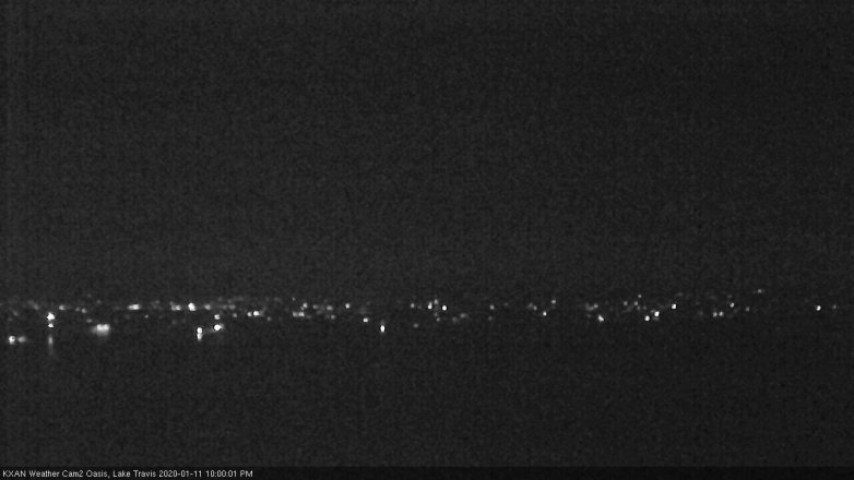 Lake Travis webcam, January 11, 2020 10:00 PM CT
