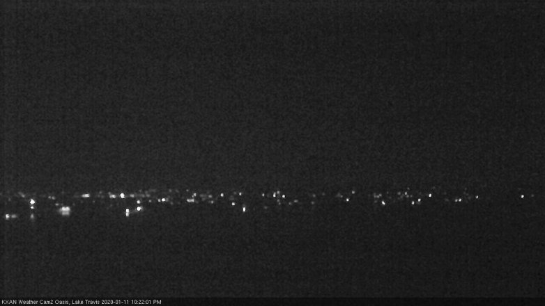 Lake Travis webcam, January 11, 2020 10:25 PM CT