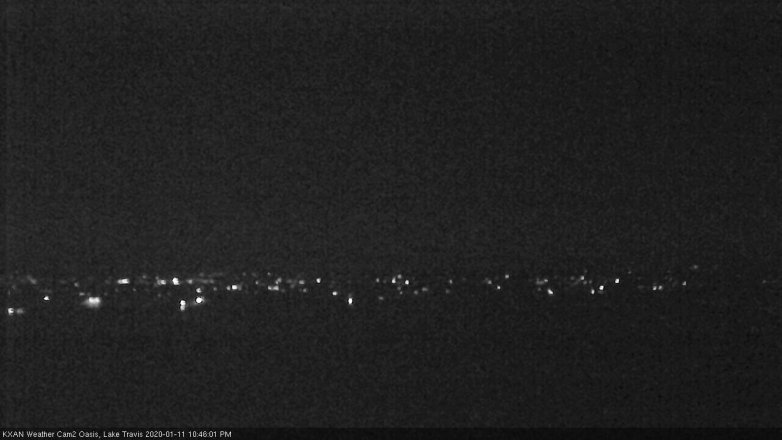 Lake Travis webcam, January 11, 2020 10:45 PM CT