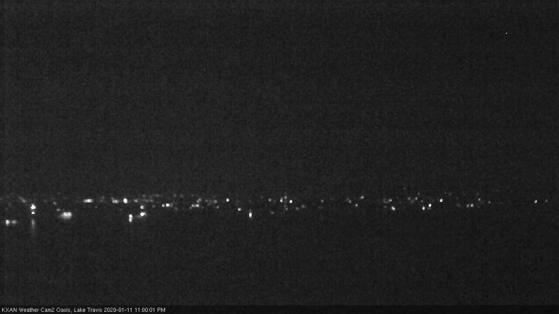 Lake Travis webcam, January 11, 2020 11:00 PM CT
