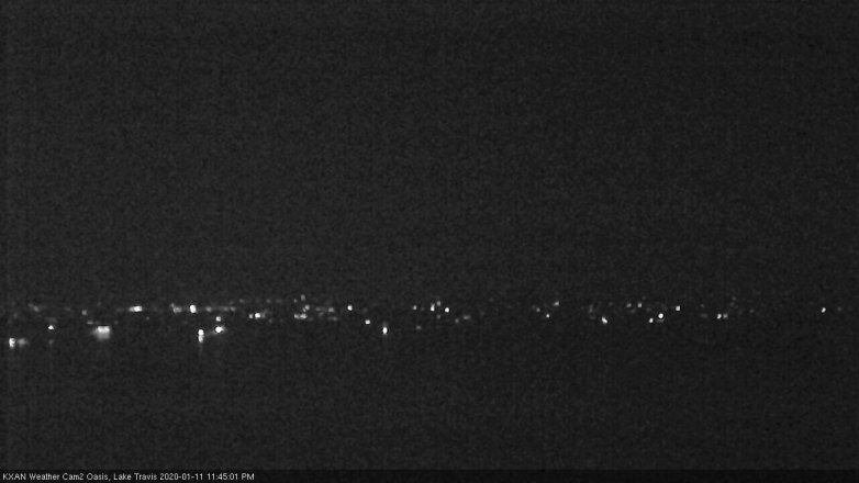 Lake Travis webcam, January 11, 2020 11:45 PM CT