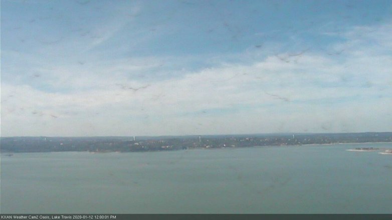 Lake Travis webcam, January 12, 2020 12:00 PM CT