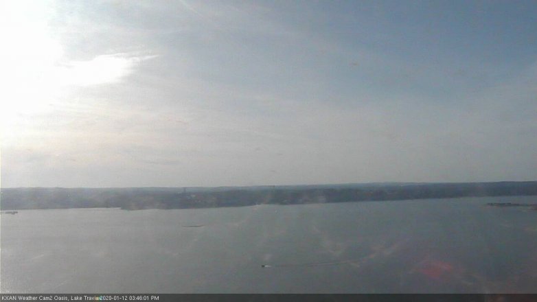 Lake Travis webcam, January 12, 2020 3:45 PM CT