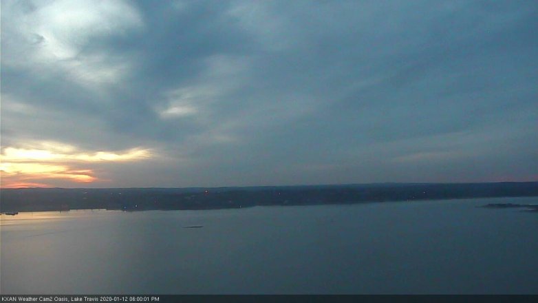 Lake Travis webcam, January 12, 2020 6:00 PM CT