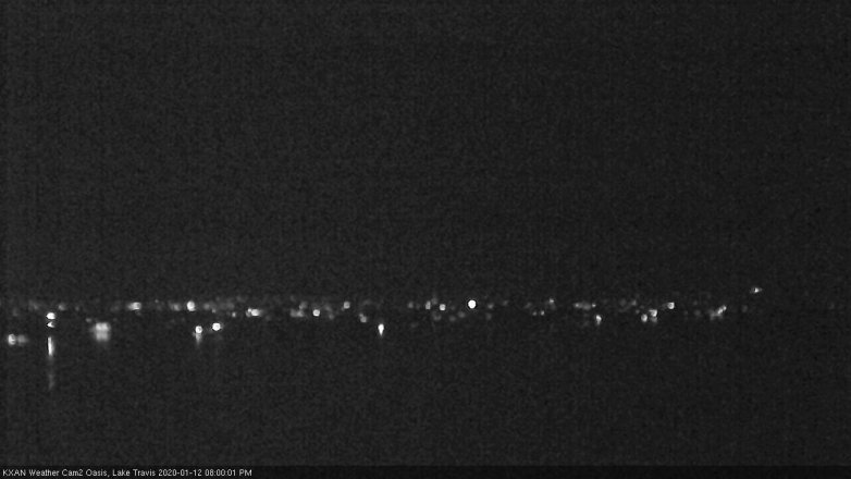 Lake Travis webcam, January 12, 2020 8:00 PM CT