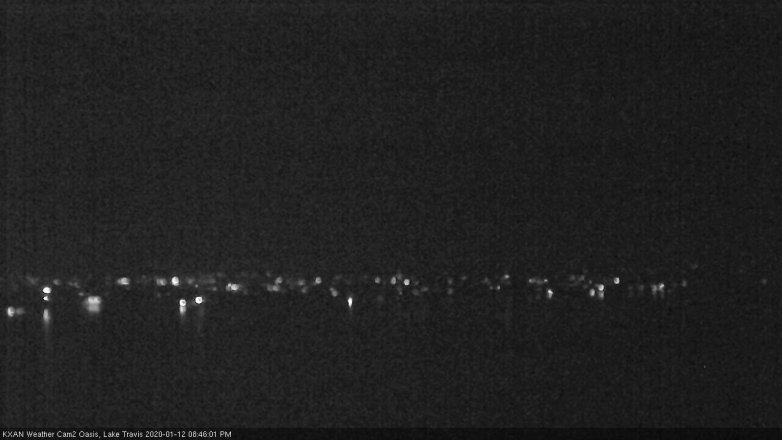 Lake Travis webcam, January 12, 2020 8:45 PM CT
