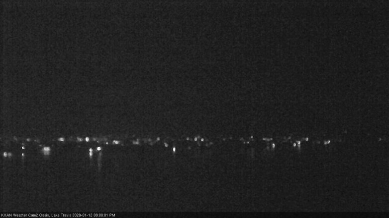 Lake Travis webcam, January 12, 2020 9:00 PM CT