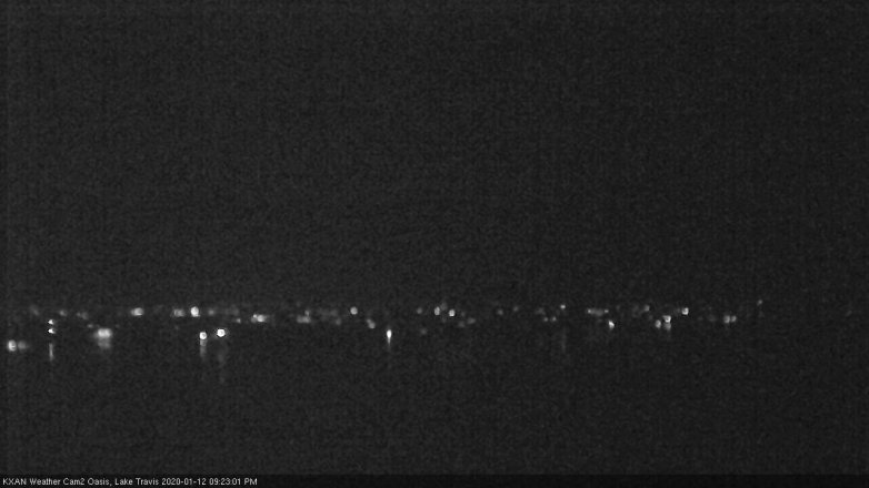 Lake Travis webcam, January 12, 2020 9:25 PM CT
