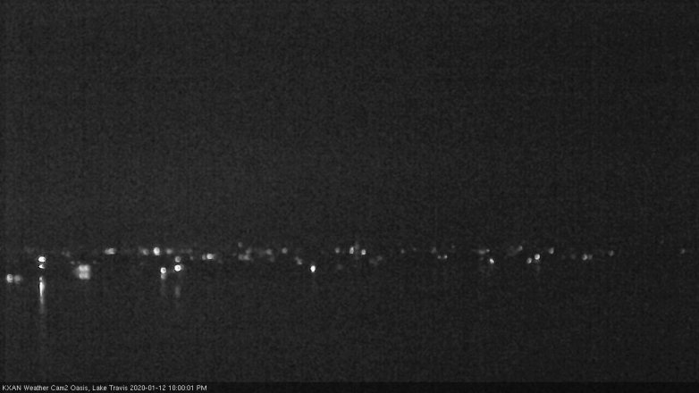 Lake Travis webcam, January 12, 2020 10:00 PM CT