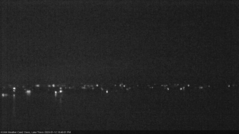 Lake Travis webcam, January 12, 2020 10:45 PM CT
