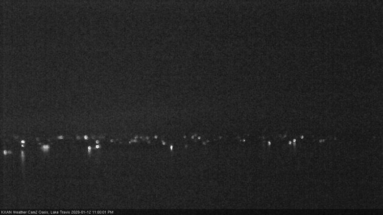 Lake Travis webcam, January 12, 2020 11:00 PM CT