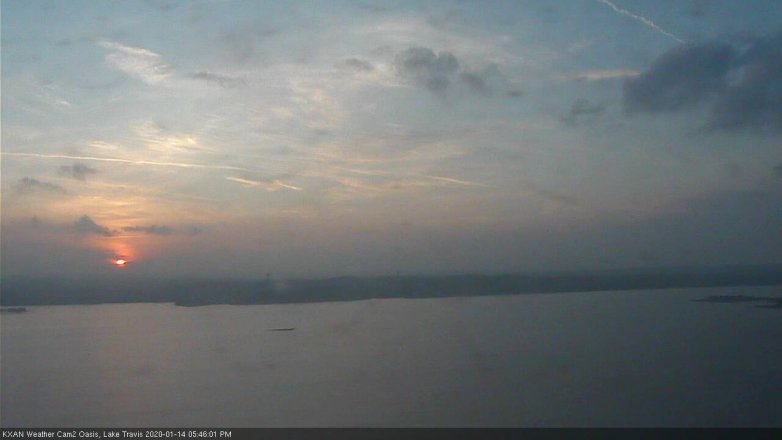Lake Travis webcam, January 14, 2020 5:45 PM CT