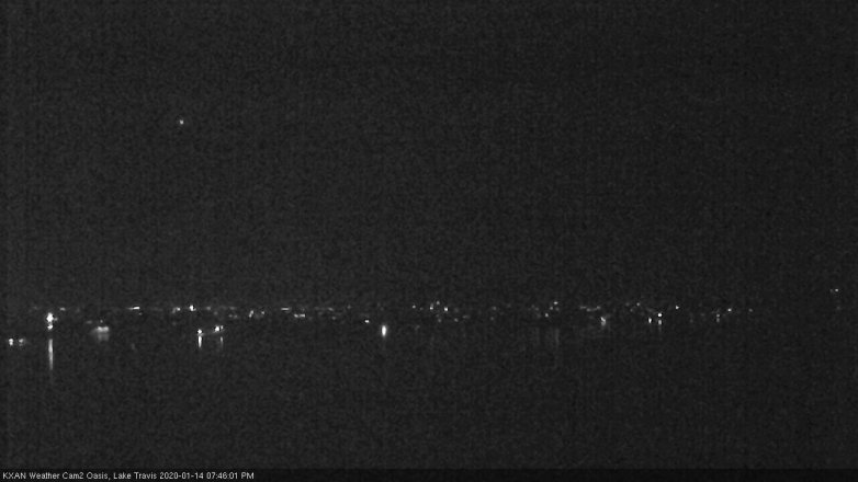 Lake Travis webcam, January 14, 2020 7:45 PM CT