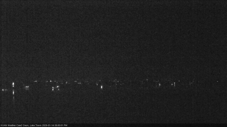 Lake Travis webcam, January 14, 2020 9:00 PM CT