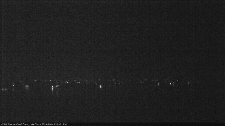 Lake Travis webcam, January 14, 2020 9:25 PM CT