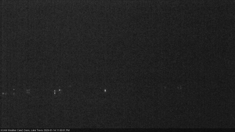 Lake Travis webcam, January 14, 2020 11:00 PM CT