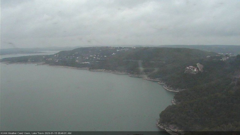 Lake Travis webcam, January 15, 2020 9:45 AM CT