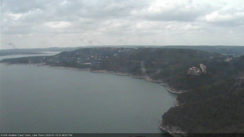 Lake Travis webcam, January 15, 2020 1:45 PM CT