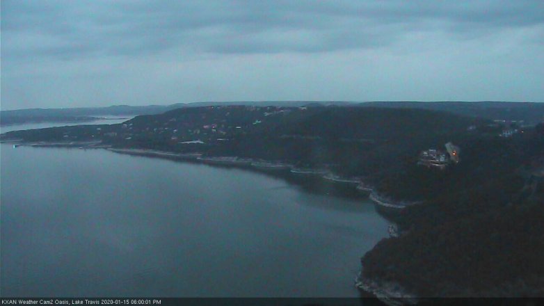 Lake Travis webcam, January 15, 2020 6:00 PM CT