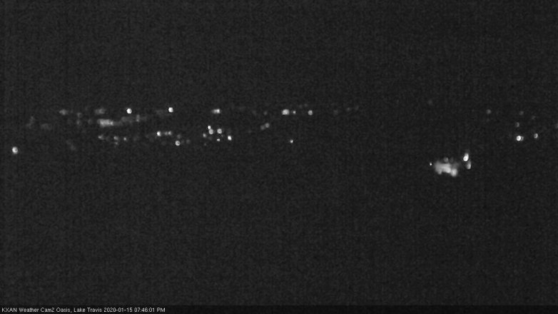 Lake Travis webcam, January 15, 2020 7:45 PM CT