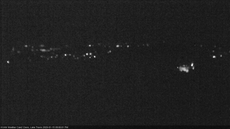 Lake Travis webcam, January 15, 2020 9:00 PM CT