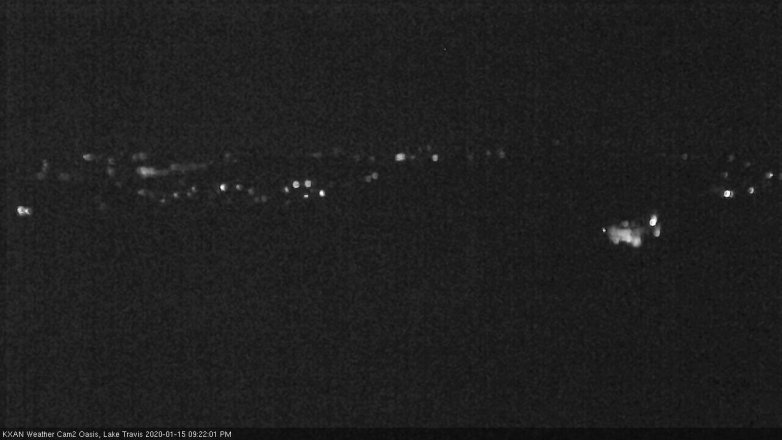 Lake Travis webcam, January 15, 2020 9:25 PM CT