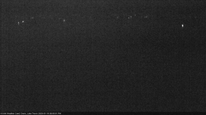 Lake Travis webcam, January 16, 2020 8:00 PM CT