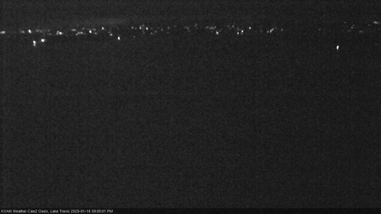Lake Travis webcam, January 16, 2020 9:00 PM CT
