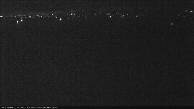 Lake Travis webcam, January 16, 2020 9:45 PM CT