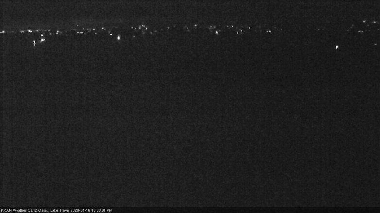 Lake Travis webcam, January 16, 2020 10:00 PM CT