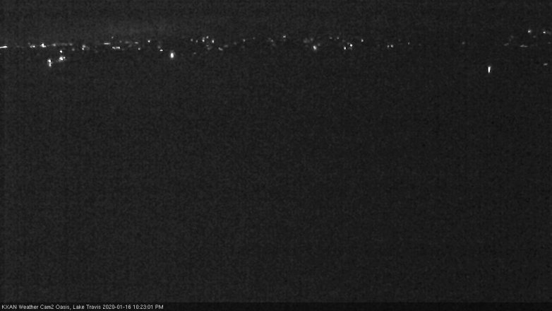 Lake Travis webcam, January 16, 2020 10:25 PM CT