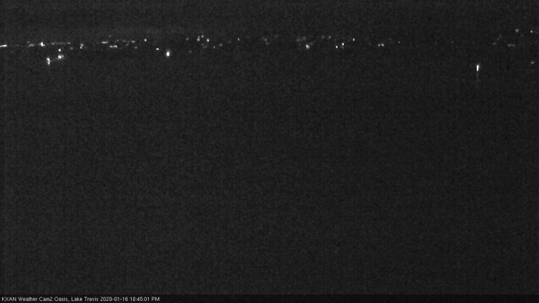 Lake Travis webcam, January 16, 2020 10:45 PM CT