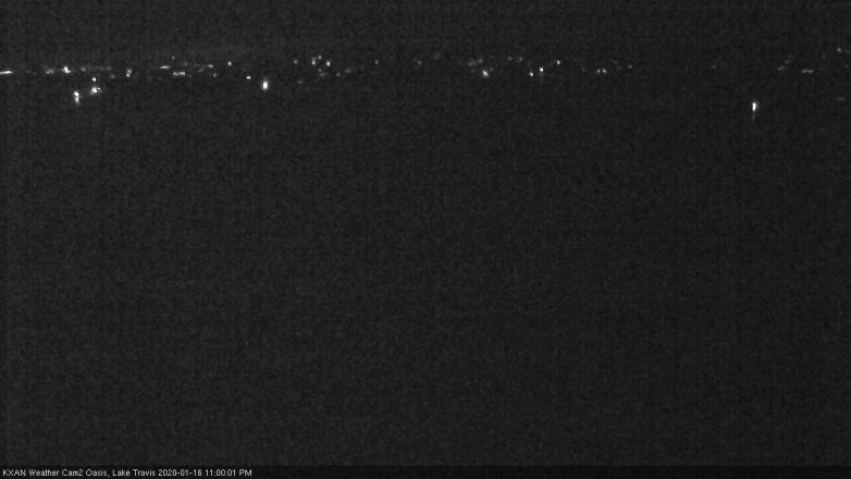 Lake Travis webcam, January 16, 2020 11:00 PM CT